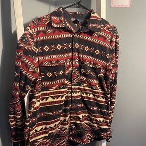 George Men's Tribal Pattern Jacket - Red, Black, Cream